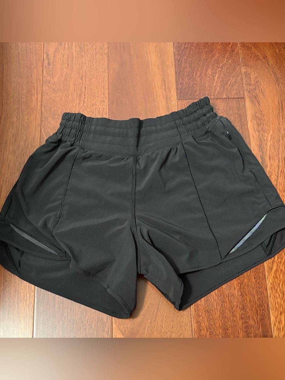 Women’s Black Athletic Shorts with Elastic Waist 4” inseam